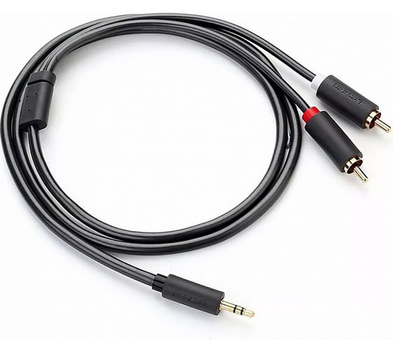 Аудиокабель Ugreen AV102 3.5mm Male to 2RCA Male Audio Cable 1.5 м, серый 10511_