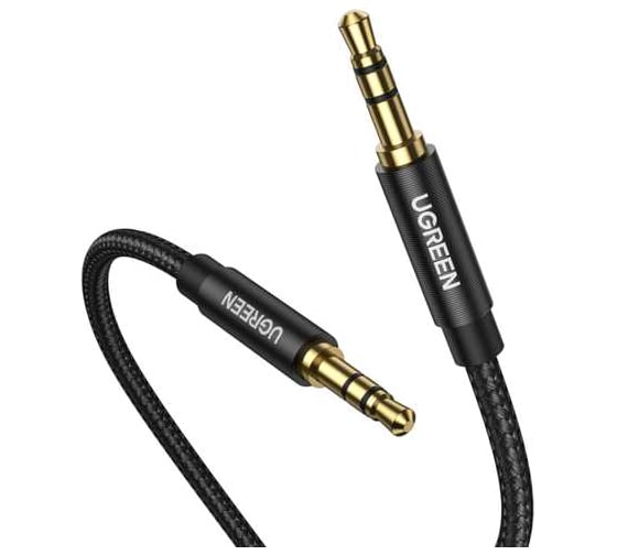 Кабель Ugreen AV112 3.5mm Male to 3.5mm Male Cable Gold Plated Metal Case with Braid 1 м, черный 50361_