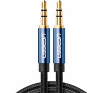 Кабель Ugreen AV112 3.5mm Male to 3.5mm Male Cable Gold Plated Metal Case with Braid 3 м, синий 10688_