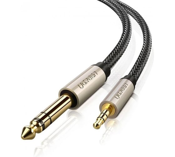 Кабель Ugreen AV127 3.5mm to 6.35mm TRS Stereo Audio Cable 1 м, серый 10625_