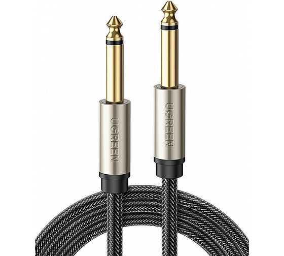 Кабель Ugreen AV128 6.5mm Male to Male Stereo Auxiliary Aux Audio Cable 3 м, серый 10639_