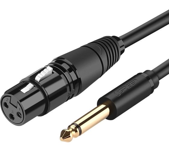 Кабель Ugreen AV131 6.35 Male To XLR Female Cable 2 м, черный 20719_