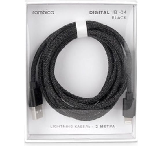 Кабель USB - Lightning Rombica Текстиль 2м CB-IB04B