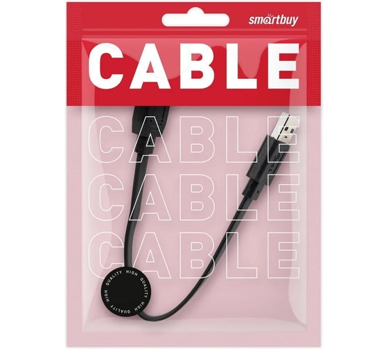 Кабель SMARTBUY 762K USB 3.1 Micro B M - Type A M, 5 Гб/с, 20 см, flat SBCAB-762K 1
