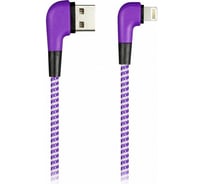 Дата-кабель SMARTBUY 8pin SOCKS L-TYPE, фиолетовый, 2 А, 1 м iK-512NSL violet