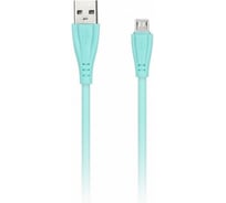 Дата-кабель SMARTBUY MicroUSB кабель в резиновой оплетке Gear 1 м, 2А, cветло-зеленый iK-12RG lgreen