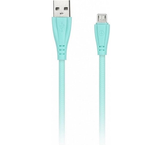 Дата-кабель SMARTBUY MicroUSB кабель в резиновой оплетке Gear 1 м, 2А, cветло-зеленый iK-12RG lgreen 1