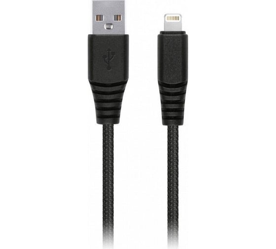 Дата-кабель SMARTBUY USB - 8-pin для Apple "карбон", экстрапрочный, 2 м, до 2 А, черный iK-520n-2 1