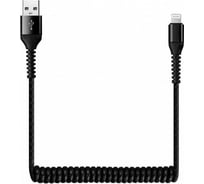 Дата-кабель SMARTBUY USB - 8-pin для Apple спиральный, длина 1 м, черный iK-512sp black