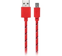 Дата-кабель SMARTBUY USB - micro USB нейлон, длина 1 м, красный iK-12n red