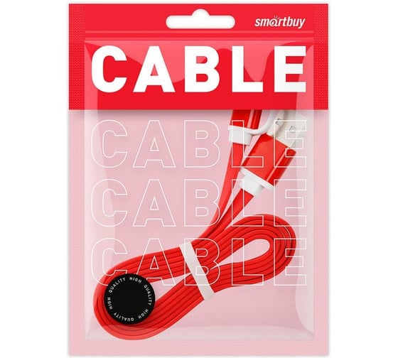 Дата-кабель SMARTBUY USB - 2 в 1 Micro+8 pin, длина 1 м, красный iK-212 red