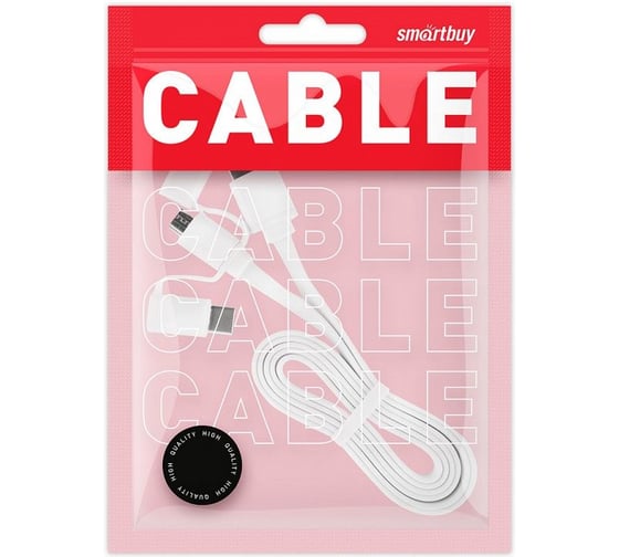 Дата-кабель SMARTBUY USB - 3 в 1 Micro+C+8pin, резин, толст. 1.2 м, до 3А белый iK-312QBOMB white