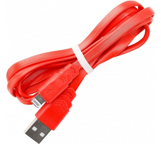 Дата-кабель SMARTBUY USB - 8-pin для Apple плоский, длина 1 м, красный iK-512r red 1
