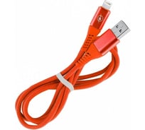 Дата-кабель SMARTBUY 8pin кабель в резиновой оплетке Gear 1 м, металлический наконечник, 2А, красный iK-512ERG red