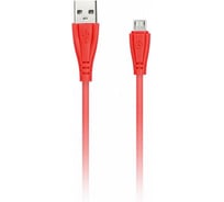Дата-кабель SMARTBUY MicroUSB кабель в резиновой оплетке Gear 1 м, 2А, красный iK-12RG red