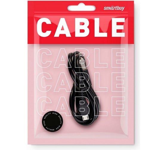 Дата-кабель SMARTBUY USB - micro USB цветные, длина 1 м, черный iK-12c black
