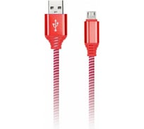 Дата-кабель SMARTBUY MicroUSB кабель в нейлоновой оплетке Socks 1 м, 2А, красный iK-12NS red