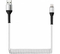 Дата-кабель SMARTBUY USB - 8-pin для Apple спиральный, длина 1 м, белый iK-512sp white
