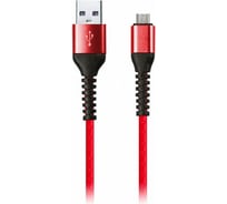 Дата-кабель SMARTBUY USB - micro USB спиральный, длина 1,0 м, красный iK-12sp red
