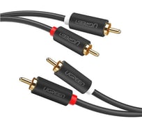 Кабель Ugreen AV104 2RCA Male to 2RCA Male Cable, 2м, черный 10518_