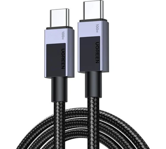 Кабель Ugreen L512 USB-C to USB-C PD Fast Charging Cable, 0.5м, серый космос 35985_