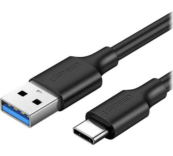 Кабель Ugreen US184 USB 3.0 A Male to Type C Male Cable Nickel Plating, 0.5м, черный 20881_ 1