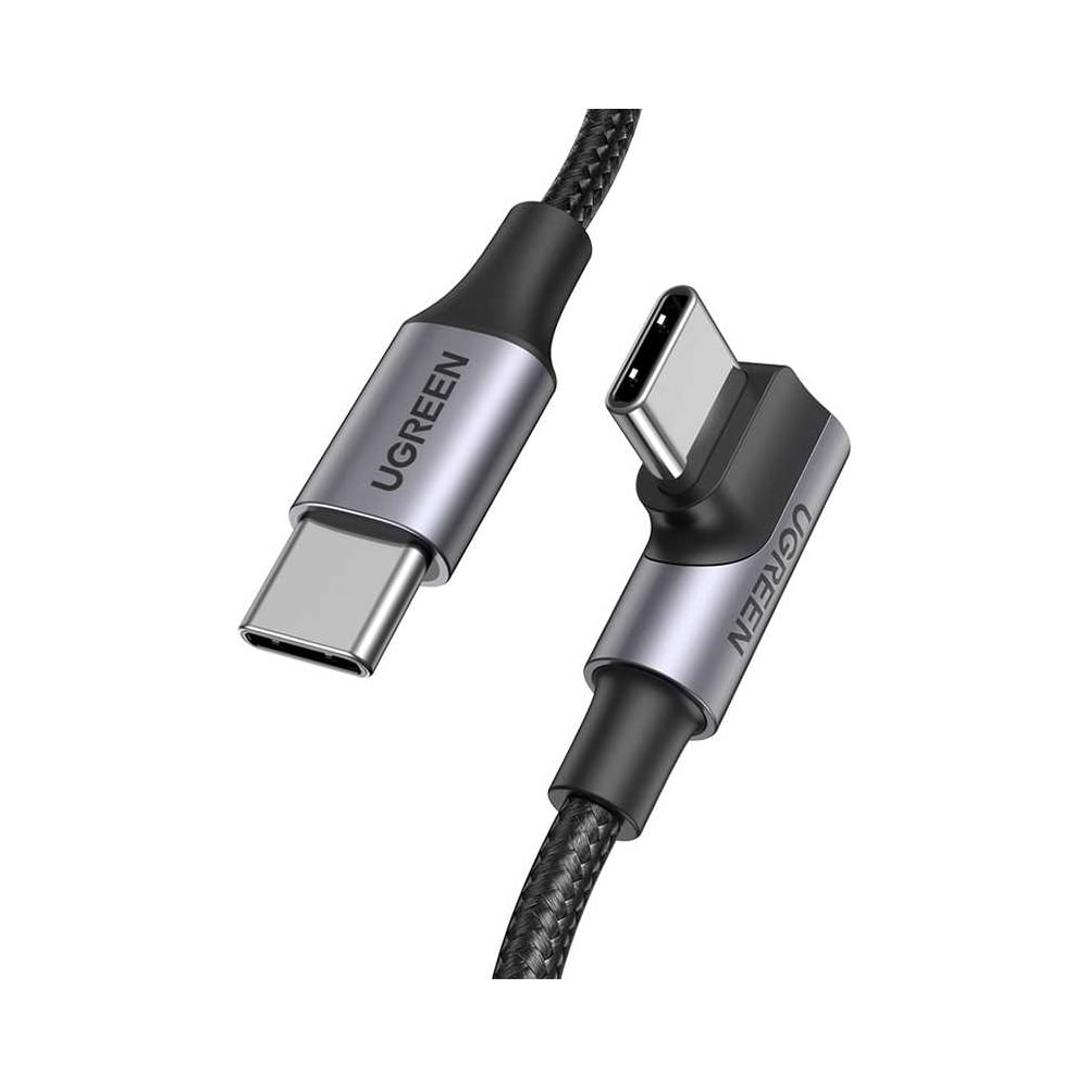 КабельUgreenUS334USB-C2.0MaleToAngled90USB-C2.0Male5ADataCable,3м,черный20583_