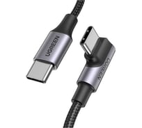 Кабель Ugreen US334 USB-C 2.0 Male To Angled 90 USB-C 2.0 Male 5A Data Cable, 3м, черный 20583_