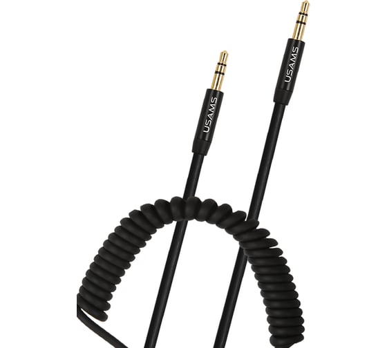 Aux-кабель USAMS SJ256 Spring (1.2 м), черный УТ000021039