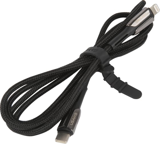 USAMS Дата-Кабель SJ401 Power Delivery, Type-C - Lightning Zync Alloy (1.2 м), черный УТ000021069
