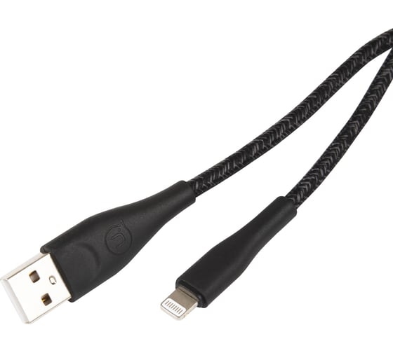 USAMS Дата-Кабель SJ397 USB - Lightning (3 м) нейлоновая оплетка, черный (SJ397USB01) УТ000021062