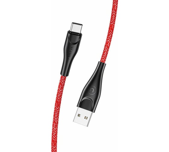 USAMS Дата-Кабель SJ395 USB - Type-C (2 м) нейлоновая оплетка, красный (SJ395USB02) УТ000021059