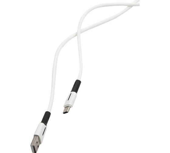 USAMS Дата-Кабель SJ433 USB - Type-C с индикатором (1 м) силиконовый, белый УТ000021052