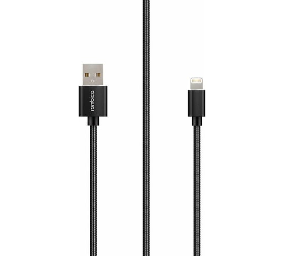 Кабель Rombica USB - Lightning MFI 1м Черный Digital CB-IS01