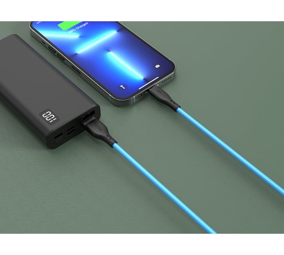 Кабель для зарядки и передачи данных SMARTBUY S21 Lightning синий, 2.4 А, силикон, 1 м iK-512-S21bb