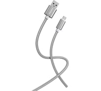 Кабель для зарядки и передачи данных SMARTBUY S02 MicroUSB серый, 3 А, 1 м iK-12-S02dg