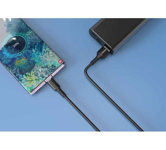 Кабель для зарядки и передачи данных SMARTBUY S33 MicroUSB черный, 4 А, мощь, TPE, 1 м iK-12-S33b
