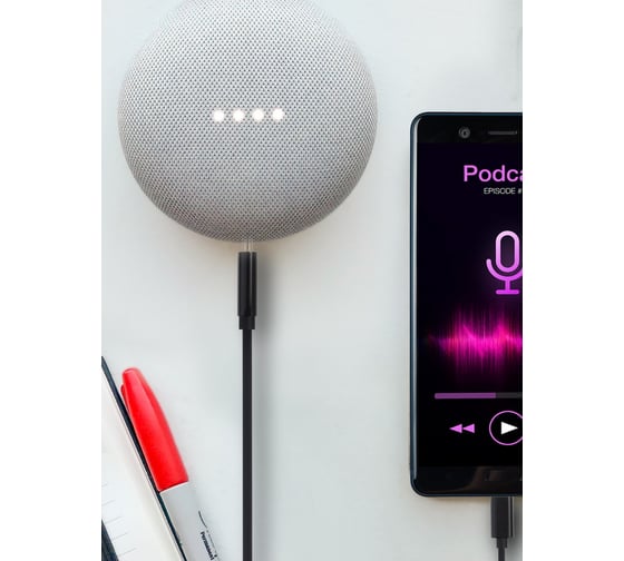 Кабель Type C SMARTBUY Jack 3.5 мм для телефонов без AUX 1 м iK-3112-35