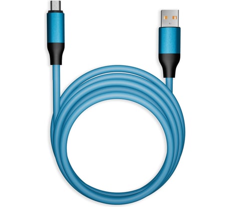 Кабель для зарядки и передачи данных SMARTBUY супертолстый BOLD MICRO USB синий, 3А, TPE, 1 м IK-12BOLD-BLUE