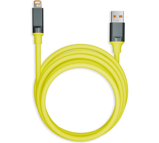 Кабель для зарядки и передачи данных SMARTBUY супертолстый BOLD LIGHTNING желтый, 3А, TPE, 1 м IK-512BOLD-YELLOW