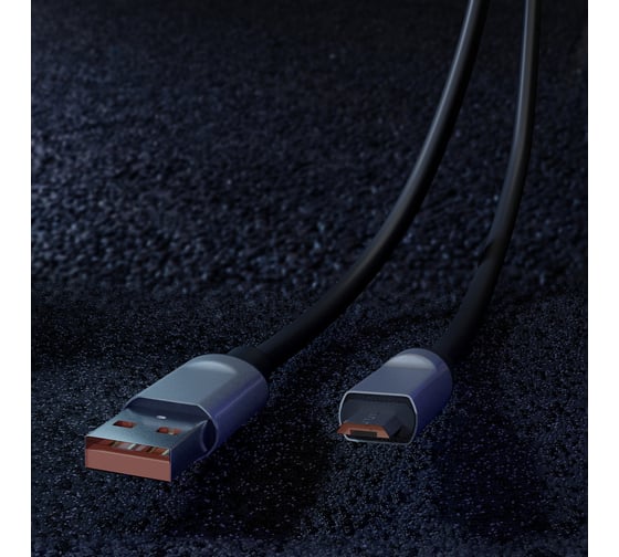 Кабель для зарядки и передачи данных SMARTBUY супертолстый BOLD MICRO USB черный, 3А, TPE, 1 м IK-12BOLD-BLACK