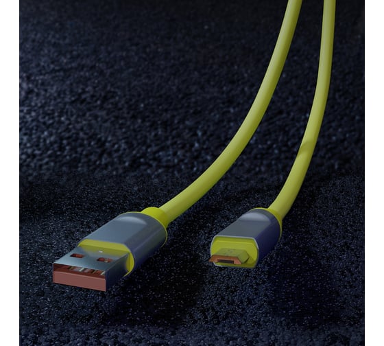 Кабель для зарядки и передачи данных SMARTBUY супертолстый BOLD MICRO USB желтый, 3А, TPE, 1 м IK-12BOLD-YELLOW