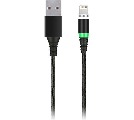 Кабель зарядки SMARTBUY с магнитным отсоединяемым наконечником 8-pin для Apple, длина 1 м, до 2 А, черный iK-510mt-2