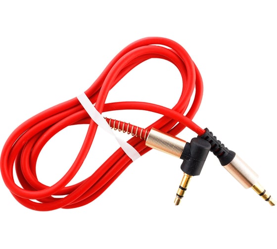 AUX кабель SMARTBUY 3.5-3.5 мм M-M, 1 м, красный, с Г-образным наконечником 100 A-35-35-fold red