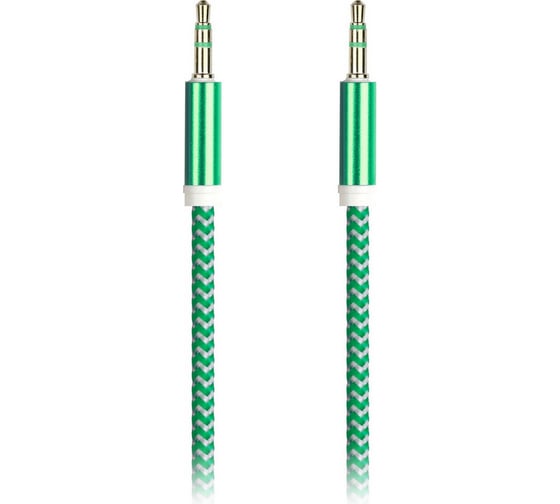 AUX кабель SMARTBUY 3.5-3.5 мм M-M, 1 м, зеленый, нейлоновая оплетка 100 A-35-35 green