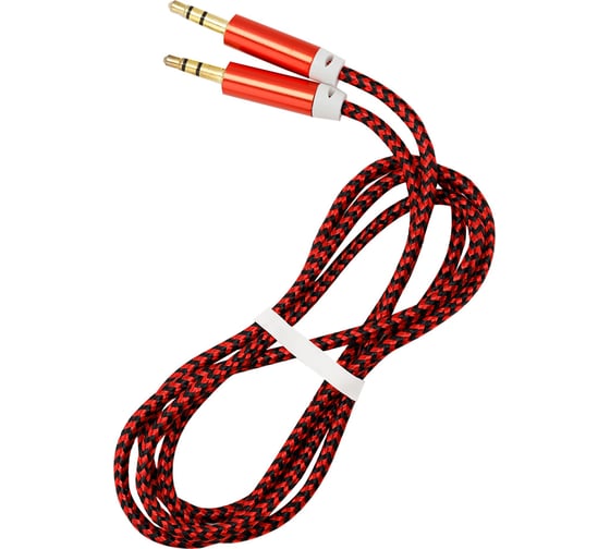 AUX кабель SMARTBUY 3.5-3.5 мм M-M, 1 м, красный, нейлоновая оплетка 100 A-35-35 red