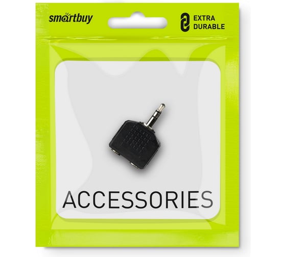 Адаптер-переходник для наушников SMARTBUY Jack 3.5 мм M - 2x3.5 мм F блочный 200 A202