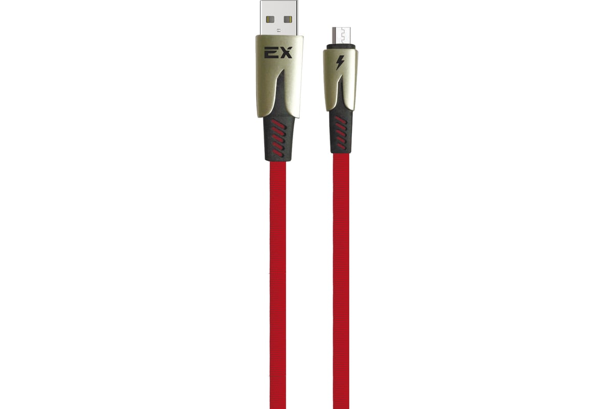 Кабель USB-MicroUSB Exployd для зарядки телефона 2,1A 1M плоский красный  EX-K-1034 - выгодная цена, отзывы, характеристики, фото - купить в Москве и  РФ