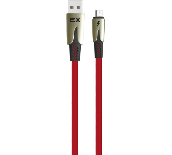 Кабель USB-MicroUSB Exployd для зарядки телефона 2,1A 1M плоский красный EX-K-1034 1