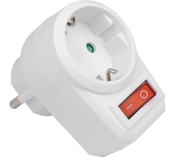Разветвитель Jаzzway 16А AD-1GS, с заземлением и выключателем IP20 2853387